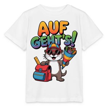 Lustiger Otter zur Einschulung - Stanley/Stella Kinder T-Shirt MINI CREATOR  - Weiß - Vorne - Maike (125cm)