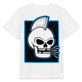 Skull Mohawk Punk-Grafik - Stanley/Stella Kinder T-Shirt MINI CREATOR  - Weiß - Vorne - Maike (125cm)