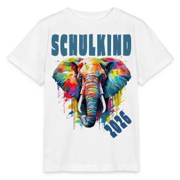 Elefant Schulkind 2026 Tier Einschulung - Stanley/Stella Kinder T-Shirt MINI CREATOR  - Weiß - Vorne - Maike (125cm)