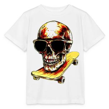 Skateur Skull - T-shirt bio MINI CREATOR Stanley/Stella Enfant - blanc - Devant - Maike (125cm)