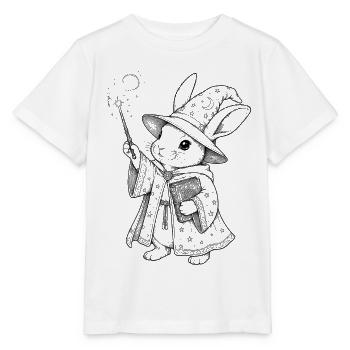 Le Sorcier Lapin dans le Manteau Étoilé - T-shirt bio MINI CREATOR Stanley/Stella Enfant - blanc - Devant - Maike (125cm)
