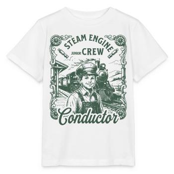 Steam Railway Engineer Conductor Vintage - Stanley/Stella MINI CREATOR Kids’ T-Shirt - white - Front - Maike (125cm)