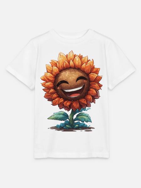Lächelnder Sonnenblumen Gruß - Stanley/Stella Kinder T-Shirt MINI CREATOR  - Weiß