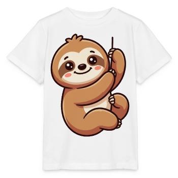 Lustiges Faultier am Seil - Stanley/Stella Kinder T-Shirt MINI CREATOR  - Weiß - Vorne - Maike (125cm)