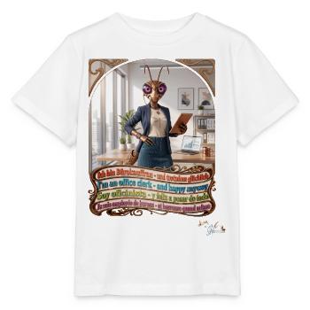 Heuschrecke JOGUE Bürokauffrau Kauffrau Pop Art - Stanley/Stella Kinder T-Shirt MINI CREATOR  - Weiß - Vorne - Maike (125cm)