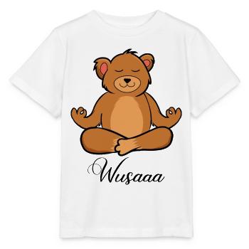 Auszeit Durchatmen Wusaaa Bär - Stanley/Stella Kinder T-Shirt MINI CREATOR  - Weiß - Vorne - Maike (125cm)