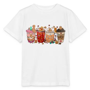 Gingerbread Coffee latte, Christmas Coffee Latte - T-shirt bio MINI CREATOR Stanley/Stella Enfant - blanc - Devant - Maike (125cm)