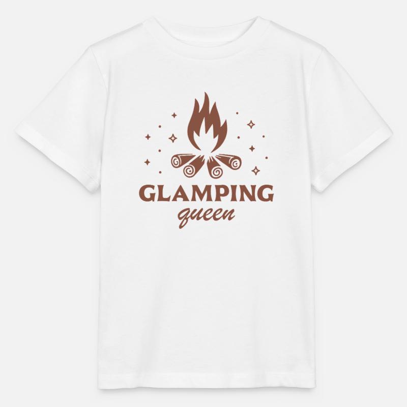 Glamping camping de luxe humour drôle campeuse - T-shirt bio MINI CREATOR Stanley/Stella Enfant - blanc