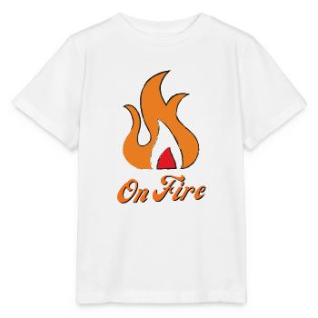 On Fire chaleur braise feu (cadeau pour un ami) - T-shirt bio MINI CREATOR Stanley/Stella Enfant - blanc - Devant - Maike (125cm)