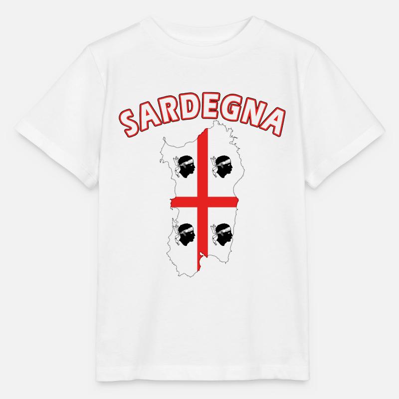 Sardaigne carte drapeau de moto de vacances - T-shirt bio MINI CREATOR Stanley/Stella Enfant - blanc
