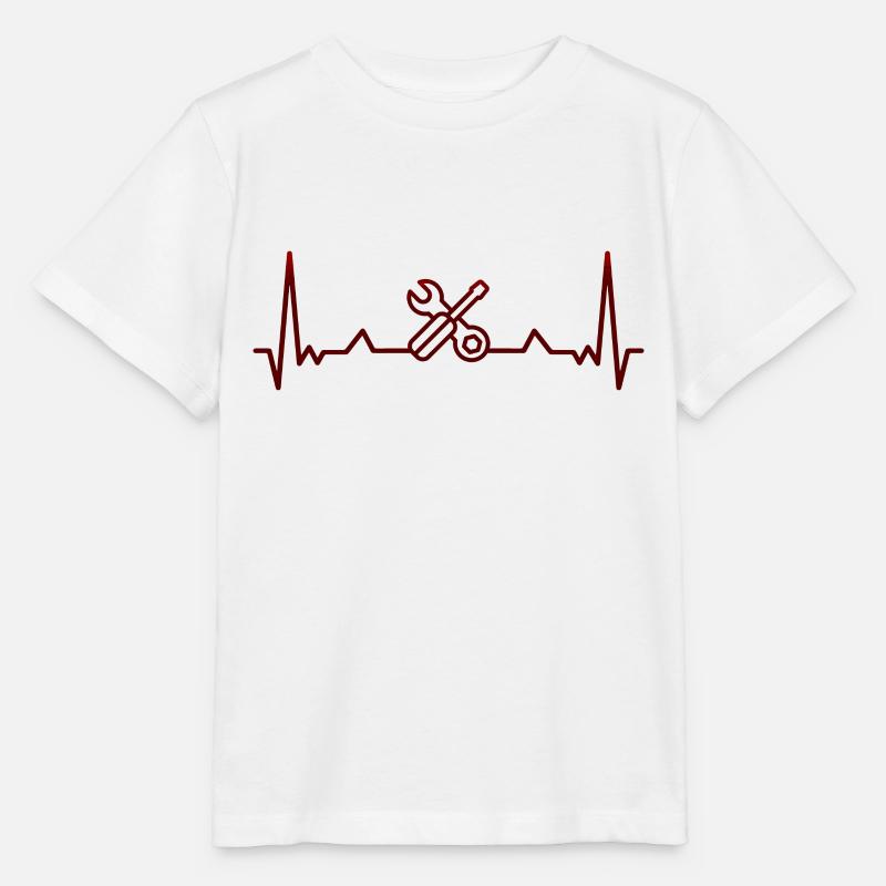 Bricoleur de battement de coeur d'outil - T-shirt bio MINI CREATOR Stanley/Stella Enfant - blanc