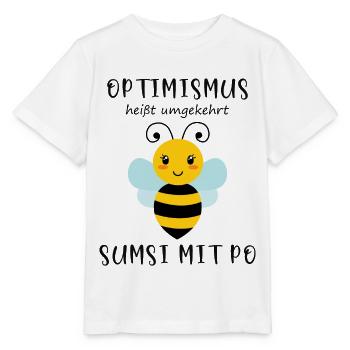 Biene Optimismus Sumsi mit Po - Stanley/Stella Kinder T-Shirt MINI CREATOR  - Weiß - Vorne - Maike (125cm)