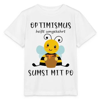 Biene Optimismus Sumsi mit Po - Stanley/Stella Kinder T-Shirt MINI CREATOR  - Weiß - Vorne - Maike (125cm)