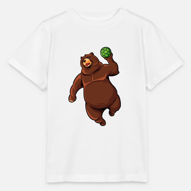Comic Bär spielt Handball - Stanley/Stella Kinder T-Shirt MINI CREATOR - Weiß