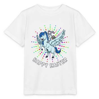Easter rides on Pegasus - Happy Easter - Stanley/Stella MINI CREATOR Kids’ T-Shirt - white - Front - Maike (125cm)