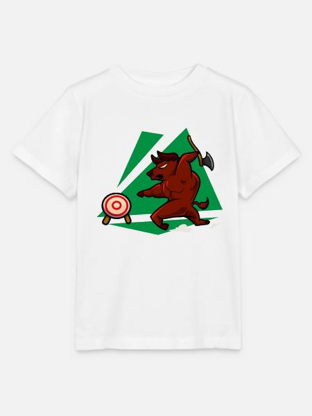 Axt werfender Stier - Axtwerfen - Stanley/Stella Kinder T-Shirt MINI CREATOR - Weiß