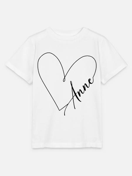 Anne Name Herzlinie - Stanley/Stella Kinder T-Shirt MINI CREATOR  - Weiß