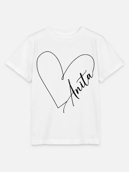 Anita Name Herzlinie - Stanley/Stella Kinder T-Shirt MINI CREATOR  - Weiß