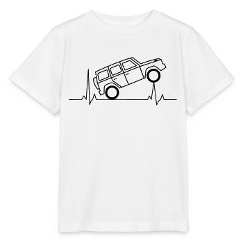 Battement de cœur ECG Classe G hors route - T-shirt bio MINI CREATOR Stanley/Stella Enfant - blanc - Devant - Maike (125cm)