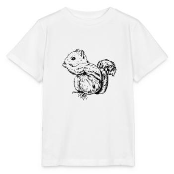 Zeichnung eines Streifenhörnchen - Stanley/Stella Kinder T-Shirt MINI CREATOR  - Weiß - Vorne - Maike (125cm)