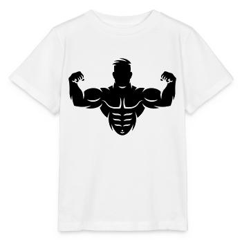 Bodybuilder (Bodybulding, Biceps, Athletic Sports) - Stanley/Stella MINI CREATOR Kids’ T-Shirt - white - Front - Maike (125cm)