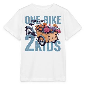 Ein Fahrrad 2 Kinder Retro Fahrrad Cargobike - Stanley/Stella Kinder T-Shirt MINI CREATOR  - Weiß - Vorne - Maike (125cm)