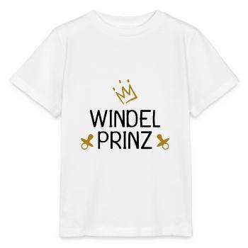 Baby Windel Prinz Krone - Stanley/Stella Kinder T-Shirt MINI CREATOR  - Weiß - Vorne - Maike (125cm)
