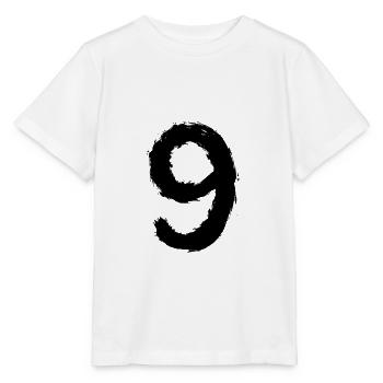 Numéro 9 Brosse Noir - T-shirt bio MINI CREATOR Stanley/Stella Enfant - blanc - Devant - Maike (125cm)