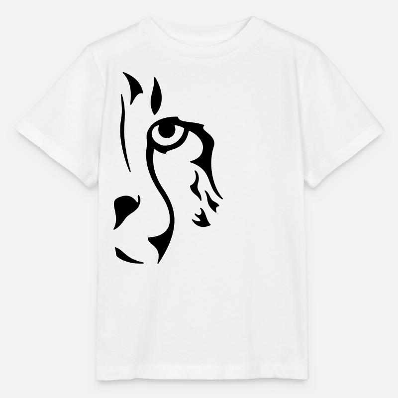 Guépard monochrome (œil gauche) - T-shirt bio MINI CREATOR Stanley/Stella Enfant - blanc