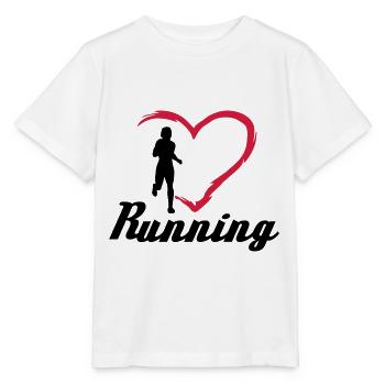 Laufen, Läuferin und Herz - Stanley/Stella Kinder T-Shirt MINI CREATOR  - Weiß - Vorne - Maike (125cm)