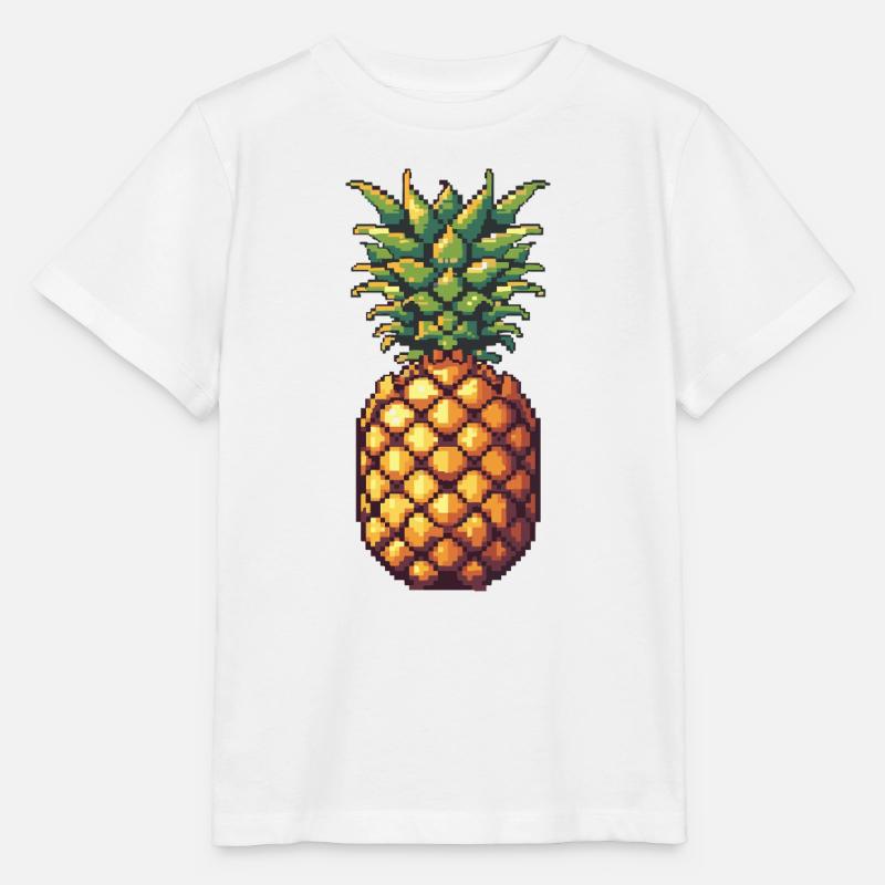 Pixel Ananas Retro Pixelkunst - Stanley/Stella Kinder T-Shirt MINI CREATOR  - Weiß