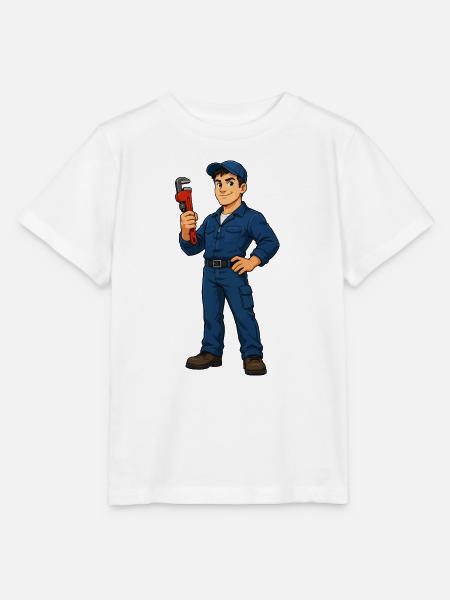 Klempner mit Schraubenschlüssel - Stanley/Stella Kinder T-Shirt MINI CREATOR  - Weiß