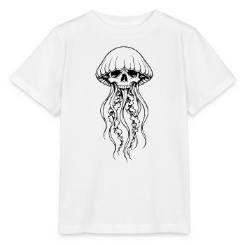 Gotische Schädelqualle – makabre Meereskreatur - Stanley/Stella Kinder T-Shirt MINI CREATOR  - Weiß - Vorne - Maike (125cm)