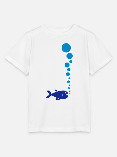 Fish And Bubbles - Stanley/Stella Kinder T-Shirt MINI CREATOR  - Weiß