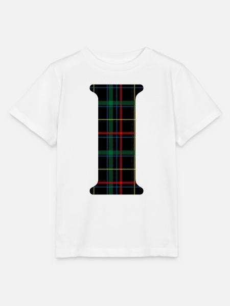 Monogramm i schottischer Tartan - Stanley/Stella Kinder T-Shirt MINI CREATOR  - Weiß