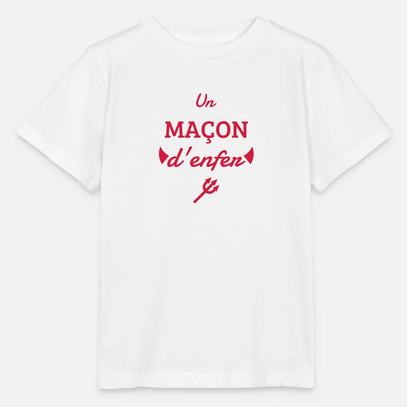 Maçon / Maçonnerie / Construction / Chantier - T-shirt bio MINI CREATOR Stanley/Stella Enfant - blanc