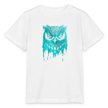 Cute Artsy Owl Wildlife Colorful Birds Nature - Stanley/Stella MINI CREATOR Kids’ T-Shirt - white - Front - Maike (125cm)