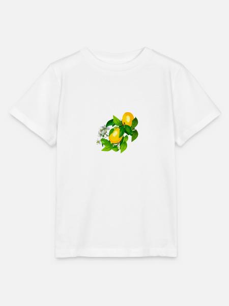 zitrone,amalfi,blüte,illustration, malerei - Stanley/Stella Kinder T-Shirt MINI CREATOR  - Weiß