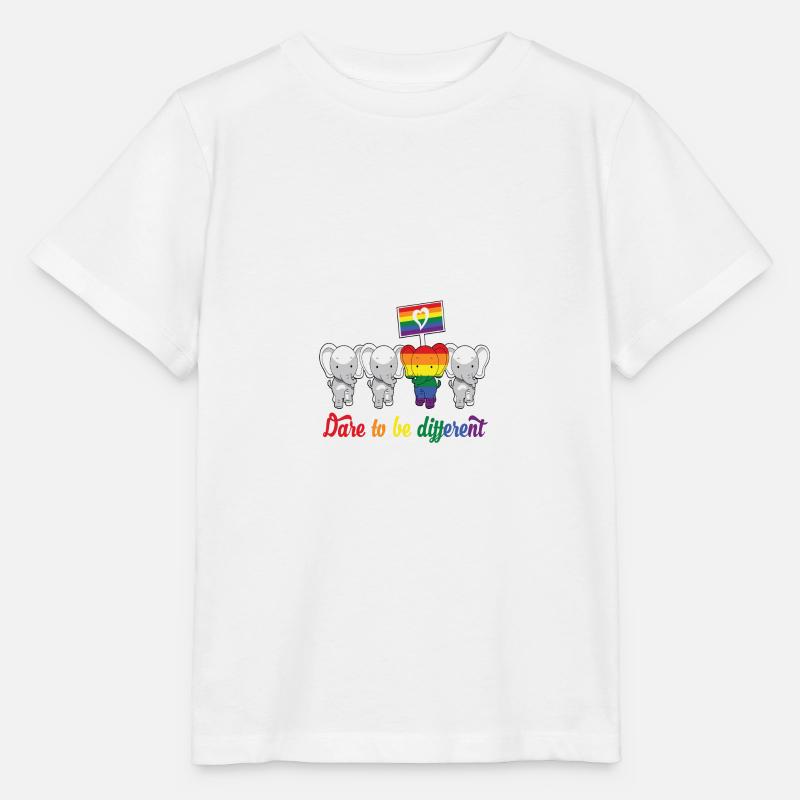 gay pride queerOsez être différent - T-shirt bio MINI CREATOR Stanley/Stella Enfant - blanc