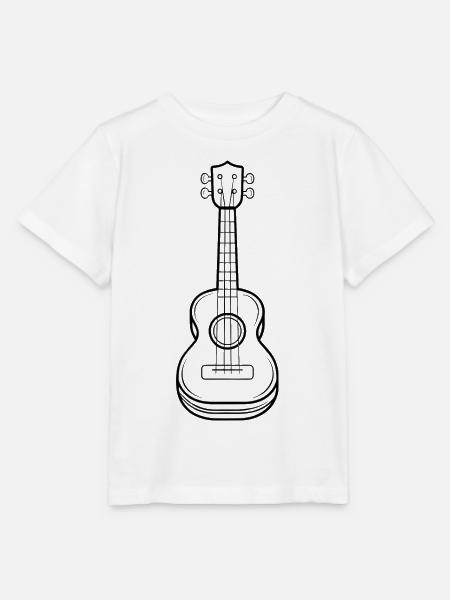 Ukulele Skizze - Stanley/Stella Kinder T-Shirt MINI CREATOR  - Weiß