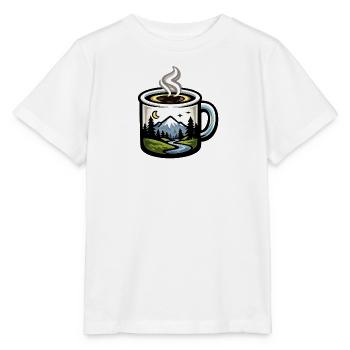 Nachtlandschaft im Kaffeebecher - Stanley/Stella Kinder T-Shirt MINI CREATOR  - Weiß - Vorne - Maike (125cm)