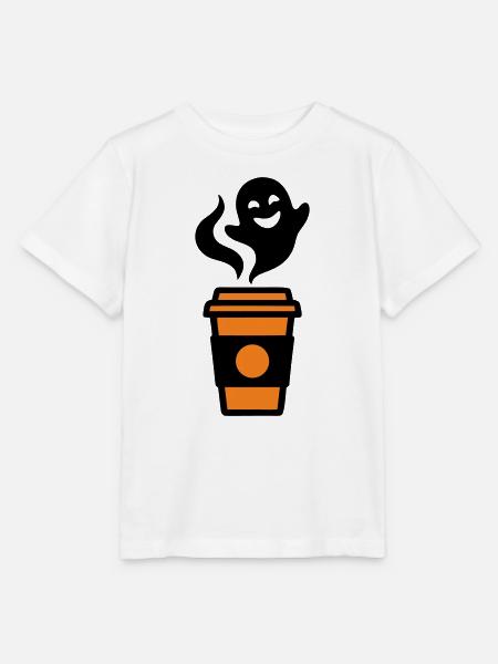 Kaffeebecher Geist Halloween Logo - Stanley/Stella Kinder T-Shirt MINI CREATOR - Weiß