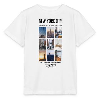 New York City Skyline NYC Manhattan - Stanley/Stella Kinder T-Shirt MINI CREATOR  - Weiß - Vorne - Maike (125cm)