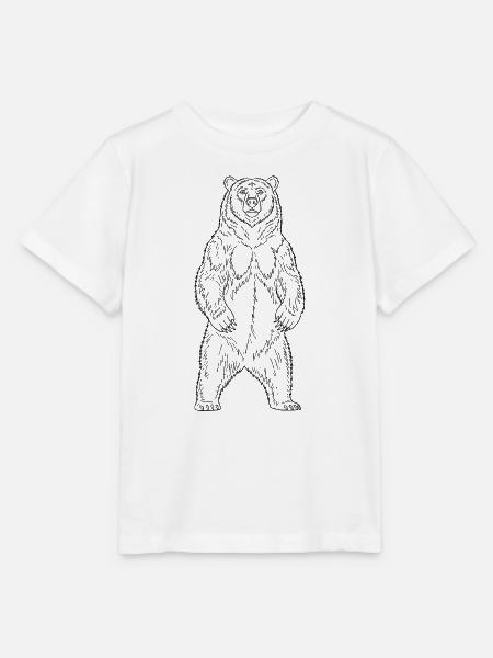 Minimalistische Bär Silhouette Freiheit - Stanley/Stella Kinder T-Shirt MINI CREATOR - Weiß