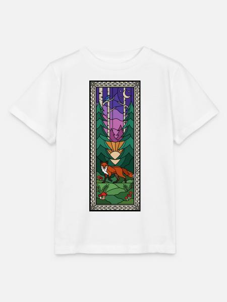 Waldnacht Fuchs Glasfenster - Stanley/Stella Kinder T-Shirt MINI CREATOR - Weiß