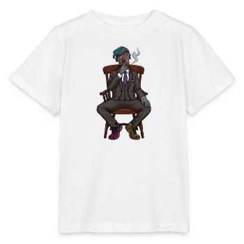 Surreales Noir-Idol im Anzug - Stanley/Stella Kinder T-Shirt MINI CREATOR  - Weiß - Vorne - Maike (125cm)