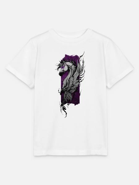 Himmlische Harmonie: Geflügeltes Pferd - Stanley/Stella Kinder T-Shirt MINI CREATOR  - Weiß