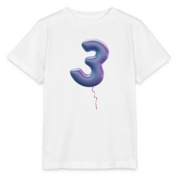 Zahl 3 als Ballon: Geburtstag, Jahrestag, Sieger - Stanley/Stella Kinder T-Shirt MINI CREATOR  - Weiß - Vorne - Maike (125cm)