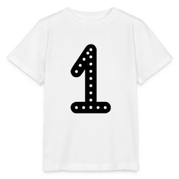 1. 1 YEAR. 1st ANNIVERSARY. BIRTHDAY 1 YEAR. ONE - Stanley/Stella MINI CREATOR Kids’ T-Shirt - white - Front - Maike (125cm)