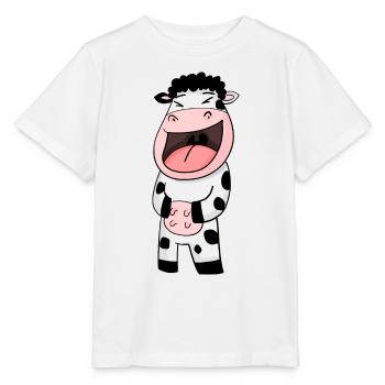Cow laughs - Stanley/Stella MINI CREATOR Kids’ T-Shirt - white - Front - Maike (125cm)